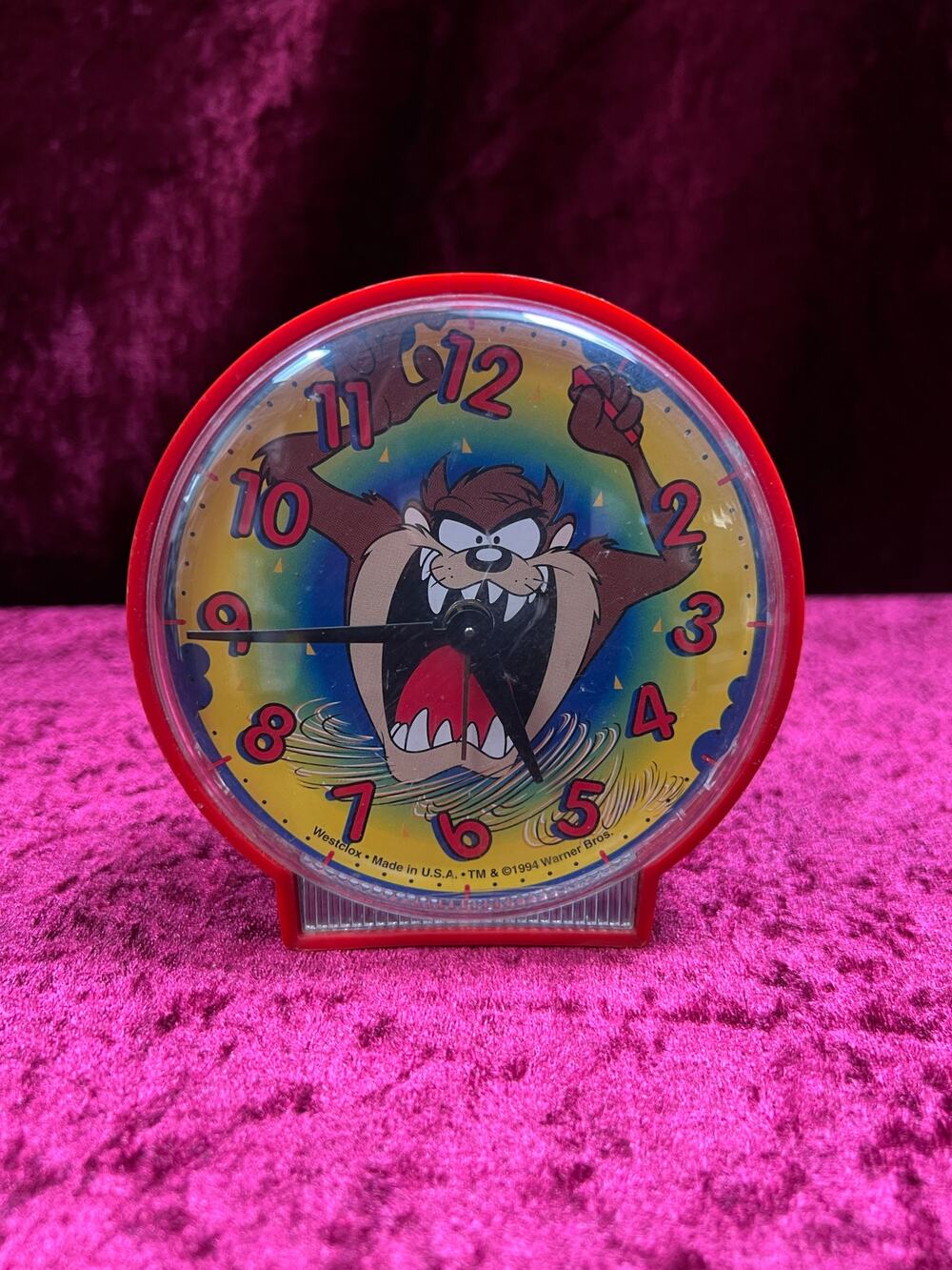 Vintage Tasmanian Devil Alarm Clock - 1994 Westclox Looney Tunes Warner Bros